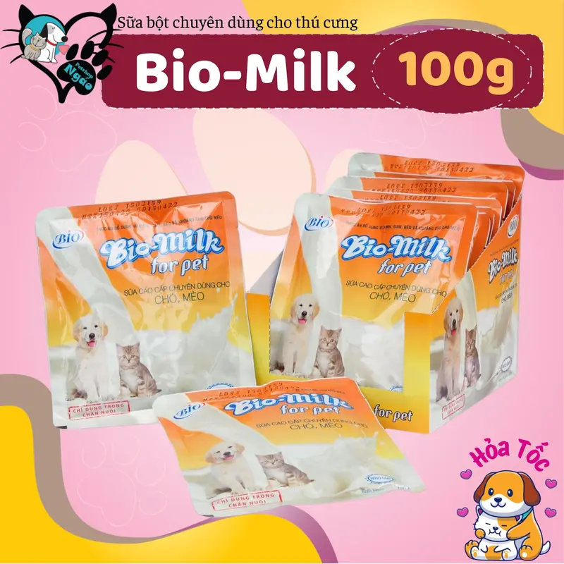 100g Sữa bột cao cấp giành cho chó mèo Bio Milk [ gói lẻ 100g ] 0