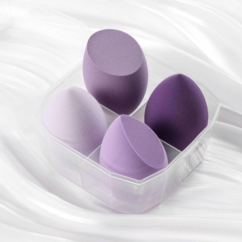 Hộp 4 mút trang điểm tông màu Pastel hình giọt nước xinh xắn mút tán kem nền make up chuyên ngiệp Besgi Beauty Cosmetic 6