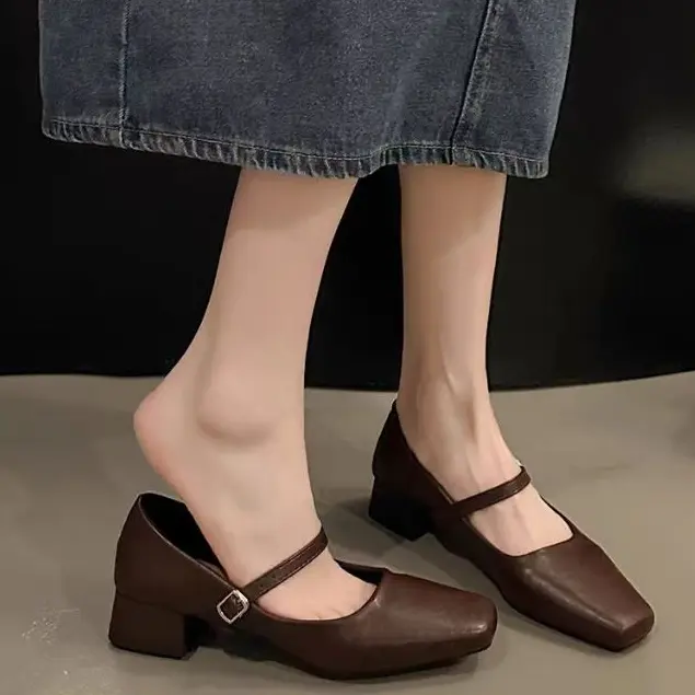 Túi Tote Nữ, Phong Cách Mary Jane, Thời Trang Mới 2024, Cổ Cao Dễ Phối Đồ Thích Hợp Đi Làm, Có Thể Thêm 3,5 MAI, Công Việc Thứ Cấp Dày, Có Màu Đen / Nâu.
