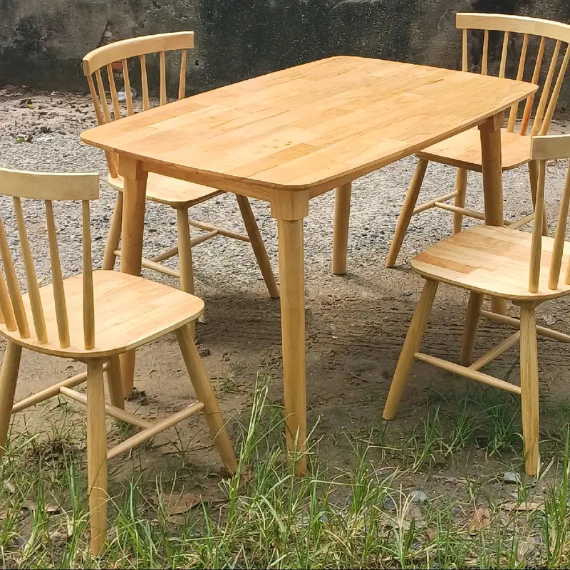 BỘ BÀN ĂN 4 GHẾ CHẤT LIỆU GỔ CAO SU. 1