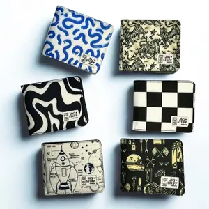 Dompet Pria Lipat Bifold Wallet Motif Print 7 Slot Kartu 1 Slot Foto 1 Slot Uang