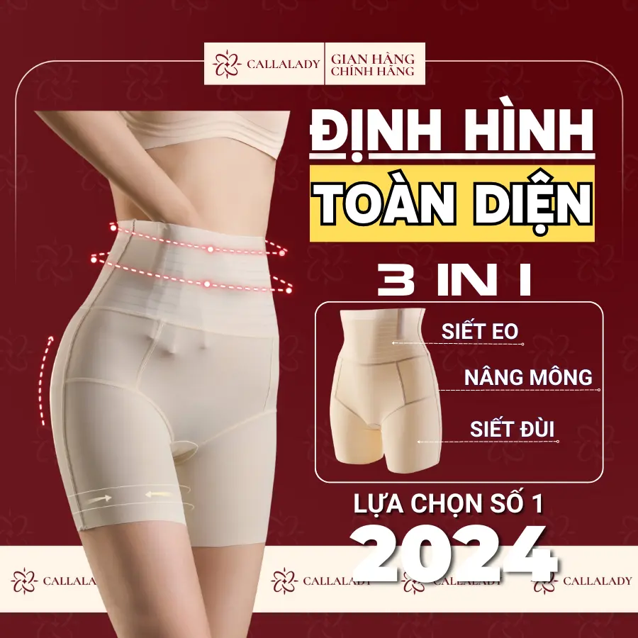 Quần gen nịt bụng cạp cao Callalady chất liệu đúc su thoáng khí NÂNG V3 SIẾT EO dáng đùi mặc trong váy 14