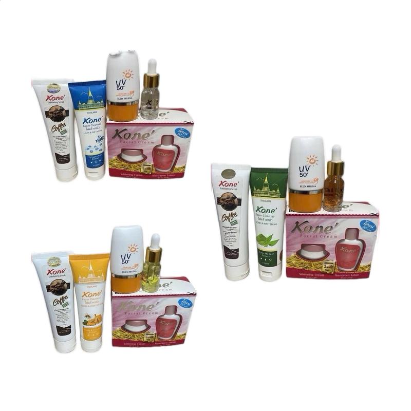 Combo (5 món) kem Kone Thái Lan hổ trợ nám, tàn nhang, mụn, dưỡng da gồm [kem, serum, sữa rửa mặt, chống nắng, tẩy da chết ] Skincare Son Massage