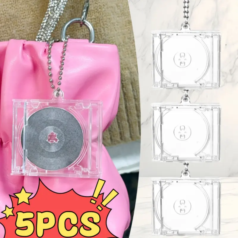 2/5pcs Creative CD Keychain Mini CD Case DIY Phone Keychains - TikTok ...