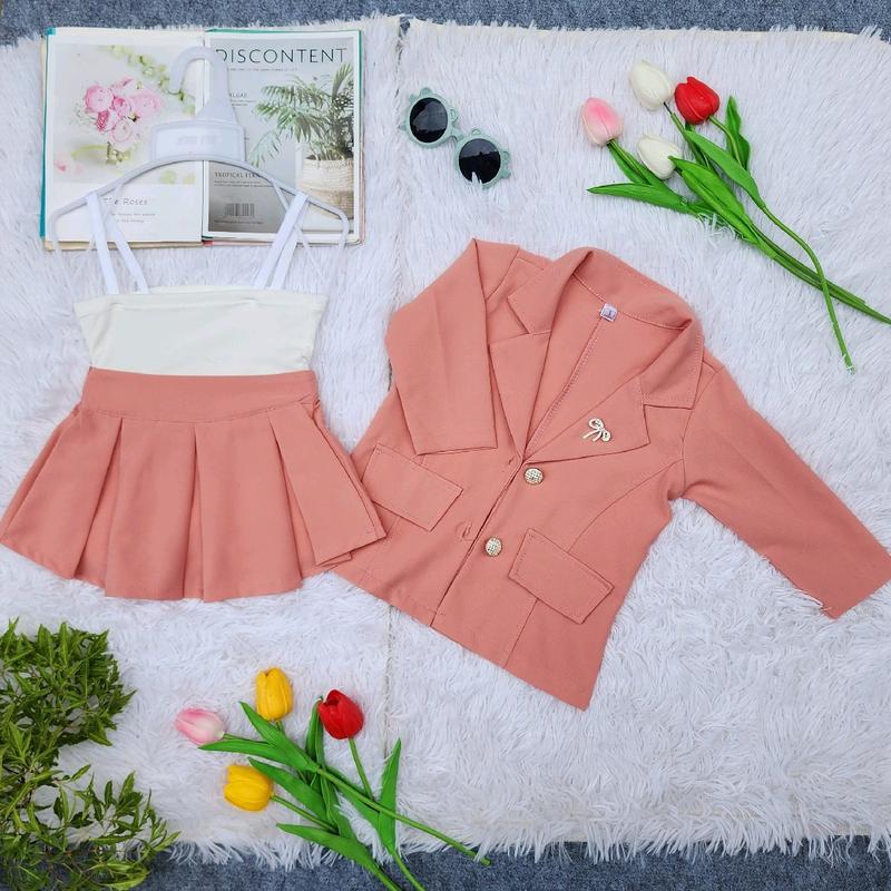   9-30kg  Mẫu váy vest thiết kế áo tay dài  mua 2 bộ kèm 1 vòng ngọc  