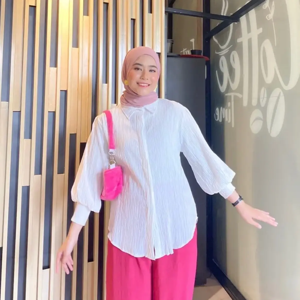 Kemeja balon baby crush //Atasan wanita kemeja//Atasan wanita baby crush polos