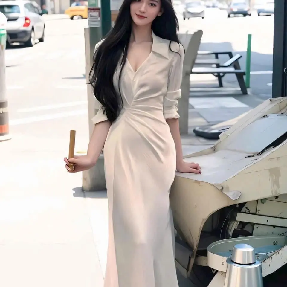 Tiny dress | Đầm lụa dáng dài xoắn eo sang trọng basic
