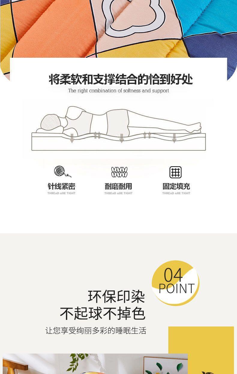 Product Introduction of Thickened student mattress, moisture-proof, foldable tatami, non slip bed mat, bunk bed, single and double dormitory 6