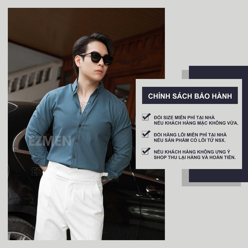 Sơ Mi Kẻ Oxford Luxury Cổ Ghim Cho Nam, Chất Vải Dày Dặn, Đứng Form. (TV-01) 1