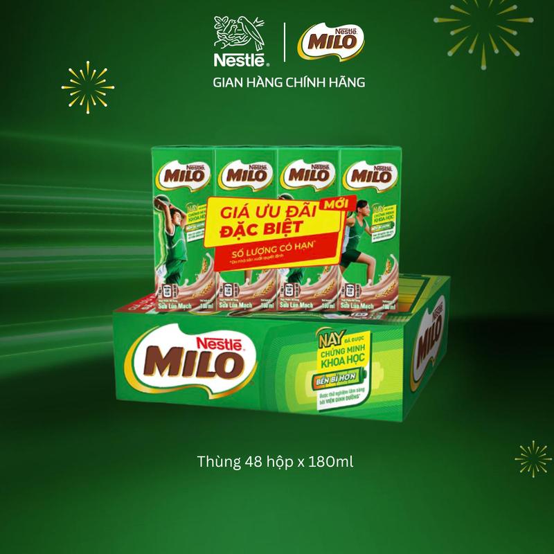 Nestlé VN Sữa lúa mạch Nestlé MILO thùng 48 hộp x 180ml-LS2