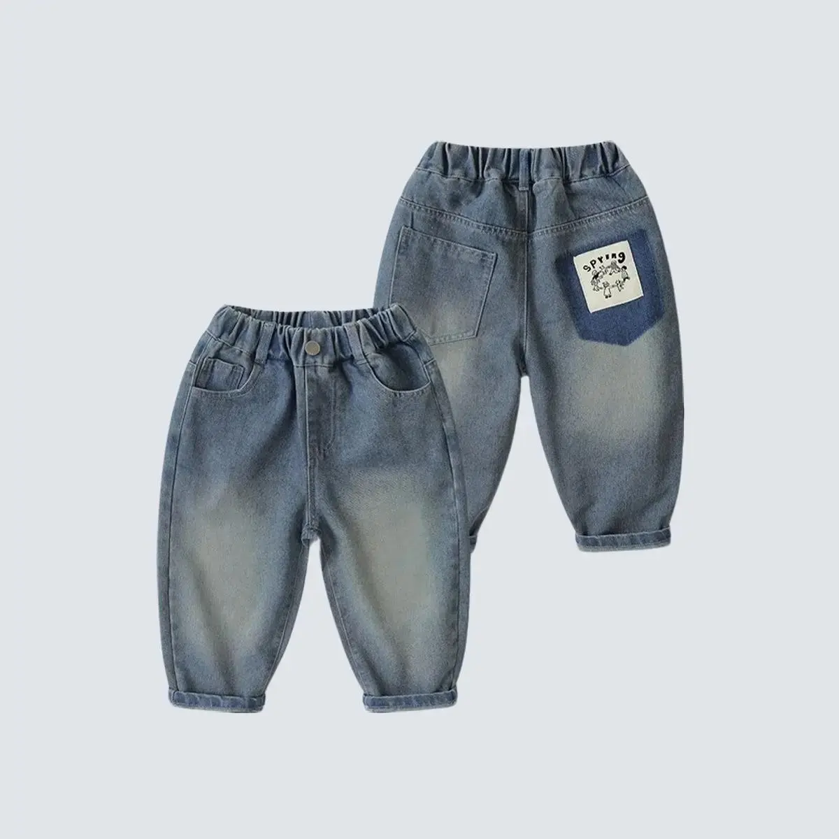 Quần bò Rᶖght Euro baggy basic phối túi vải cho bé trai