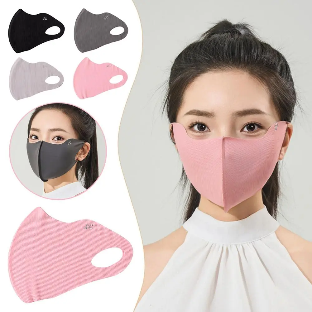 Summer Ice Silk Mask Breathable Washable 3D Three-dimensional Sunscreen Mask Face Mask Eye Protection Anti-ultraviolet