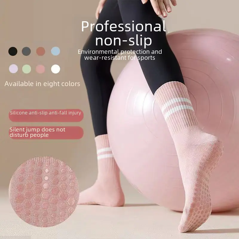 Yoga Socks Pilates Socks Cotton Slip Shock Absorption Indoor Dance Sports Fitness Female Aerobics Athletic Socks