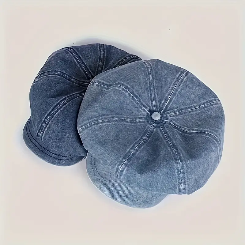Vintage Washable Solid Color Cowboy Beret - Perfect Cowboy Style Octagon Hat with Clouds! 5