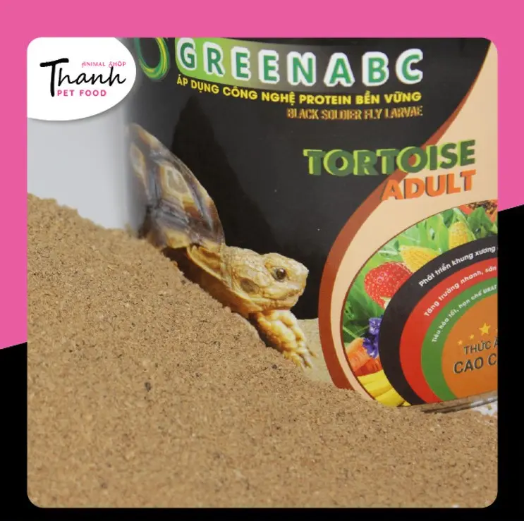 Thức ăn bò sát Rùa Cạn nhãn GREENABC - Tortoise – Sulcata – Hạn chế urat, mai cứng, tăng trưởng nhanh - Hộp 230g 4