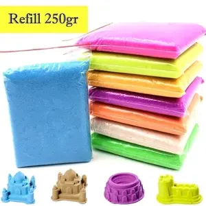 ( FREE BUBBLE WRAP ) Mainan Pasir Ajaib Anak Kemasan 250Gram / Pasir Anak Pasir Ajaib Refill / Refil Pasir Ajaib / Pasir Ajaib Kemasan 250Gram