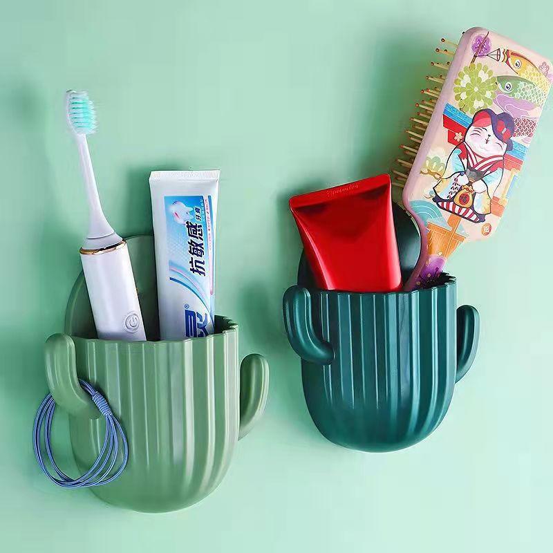 kệ để đồ trang điểm, kệ treo nhà tắm hình xương rồng, giá treo bàn chải đánh răng, remote, điên thoại 4
