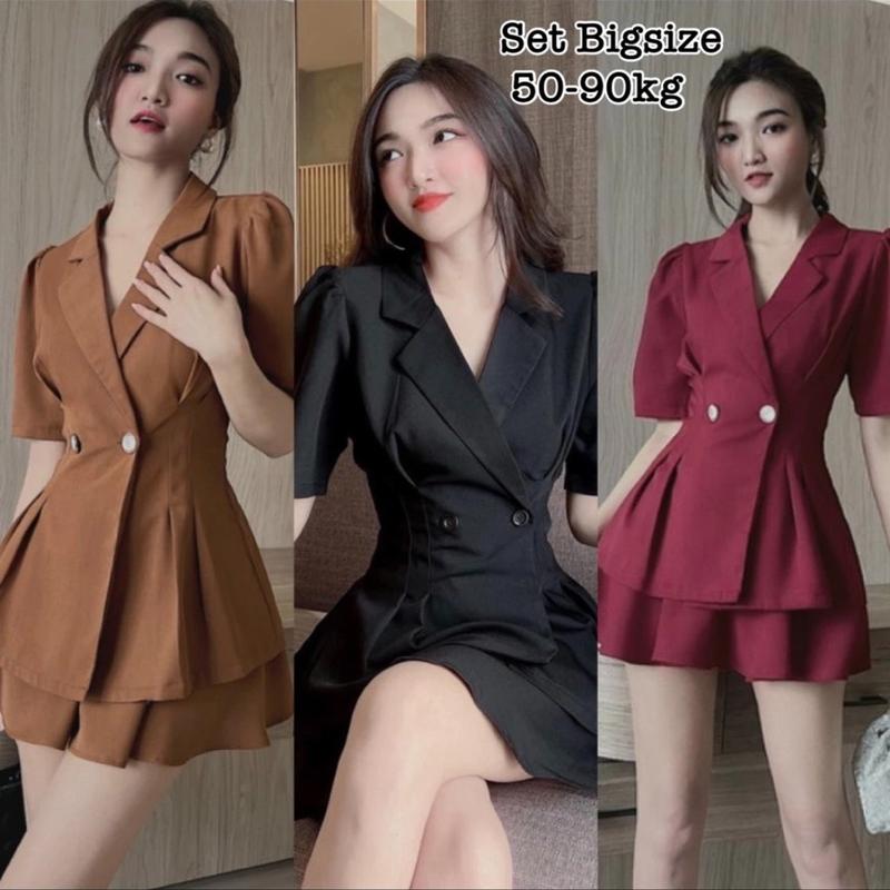 Thời Trang Bigsize - Váy Đầm Bigsize Thiết Kế Dự Tiệc Nữ Cao Cấp Xinh Đẹp Sang Trọng Dễ Thương Giá Rẻ 50-95kg Cotton Màu Đen Màu Đỏ - 1003