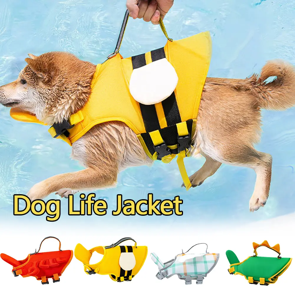 XS-XXL Summer Pet Dog Life Jacket Reflective Pet Life Harness Vest Swim Suit Clothes Clothing for Small Medium Large Dogs