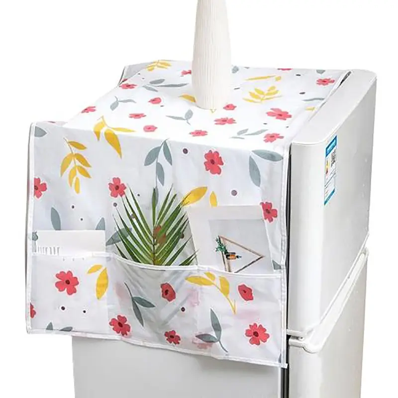 Cover Penutup Kulkas Anti Air Sarung Alas Taplak Kulkas Waterproof Dengan Tempat Penyimpanan 0