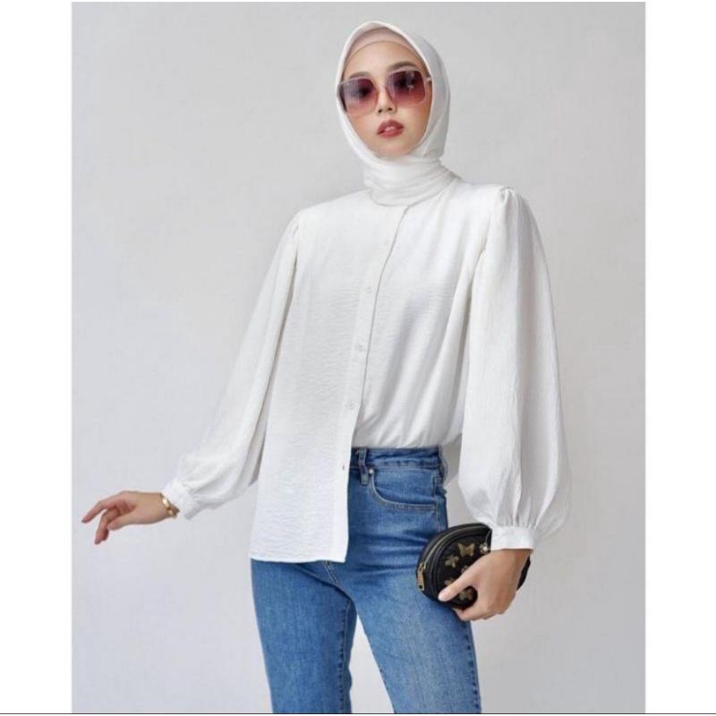 [BISA COD] BLOUSE CRINCLE PREMIUM TERMURAH/KEMEJA WANITA FORMAL/BLOUSE WANITA 1