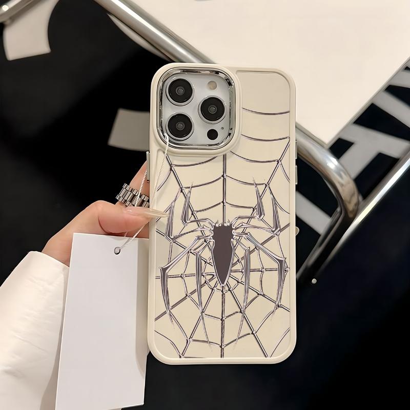 GADGET FUSION CASE Metal SpiderMan iPhone 11 13 12 14 15 Pro 7 8 6 6 S Plus MAX XR XS MAX 7Plus 8Plus SE 2024 iPhone case cangkang berlapis listrik 6