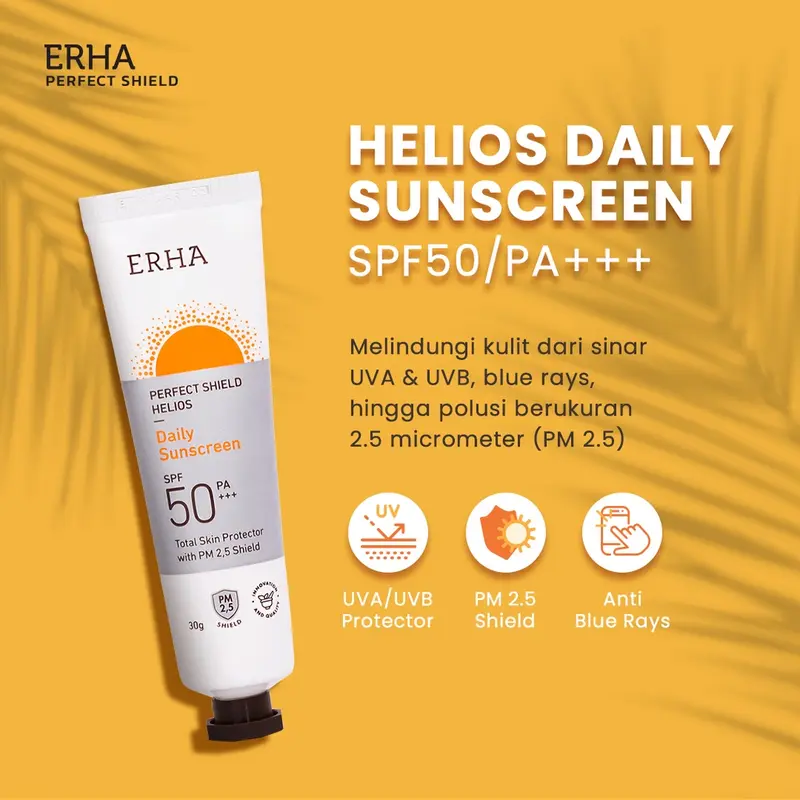 ERHA Sunscreen Sunblock PERFECT SHIELD HELIOS SPF 50/PA+++ Daily Use / Tabir Surya Extract Wajah 1