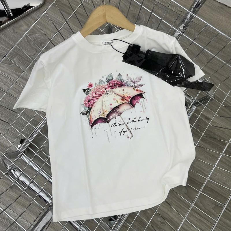 Áo thun nữ free size Chiếc Ô Hoa Mã B49