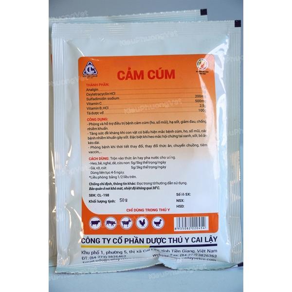 Cảm cúm (Cai Lậy) gói 50g,100gr bột hòa tan điều t.r.ị cảm cúm - ho - sổ mũi do thay đổi thời tiết trên gà - vịt - gia cầm - gia súc 2