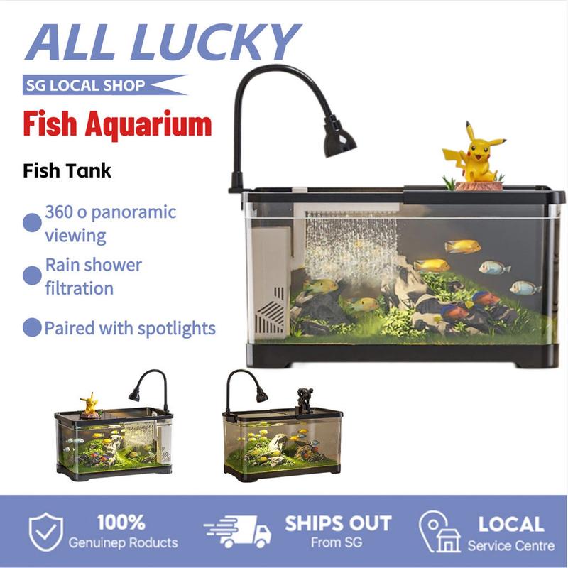 View of 【SG Seller 】Fish Tank Ecological Tank Aquarium Built in Filter/Pump ...