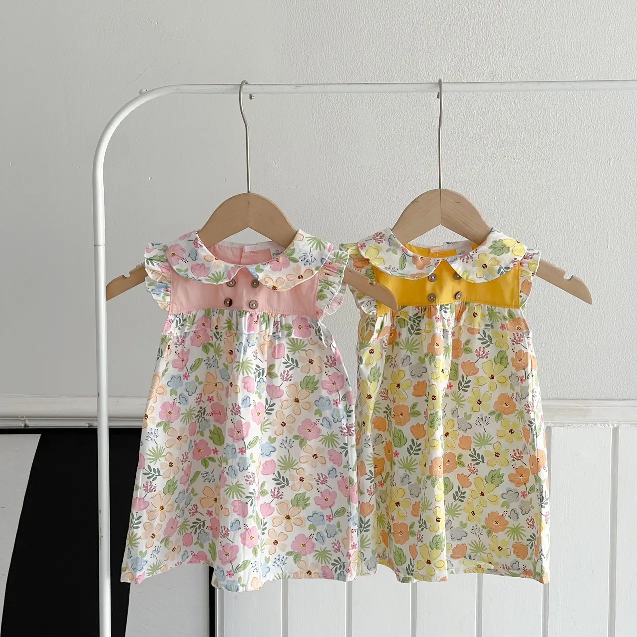 [ Thỏ Tây KIds ] VÁY CỔ SEN HOA PHỐI CÚC NGỰC _ T29