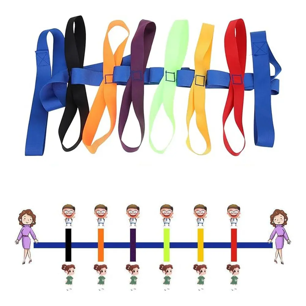 Washable Multi-color Safety Walking Rope Colorful Handles Anti‑Lost Short Walking Rope Adjustable Lightweight Children Safety Line Rope Outdoor