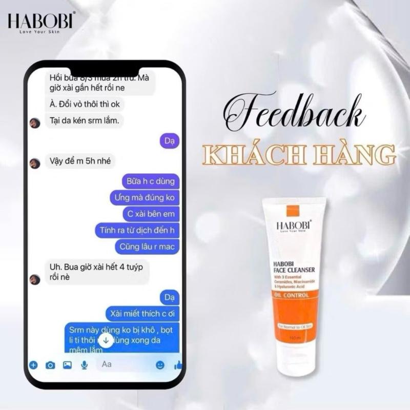 Sữa Rửa Mặt HABOBI Làm Sạch Da Mặt Lấy Đi Bụi Bẩn Dưỡng Trắng Da 100ml 6