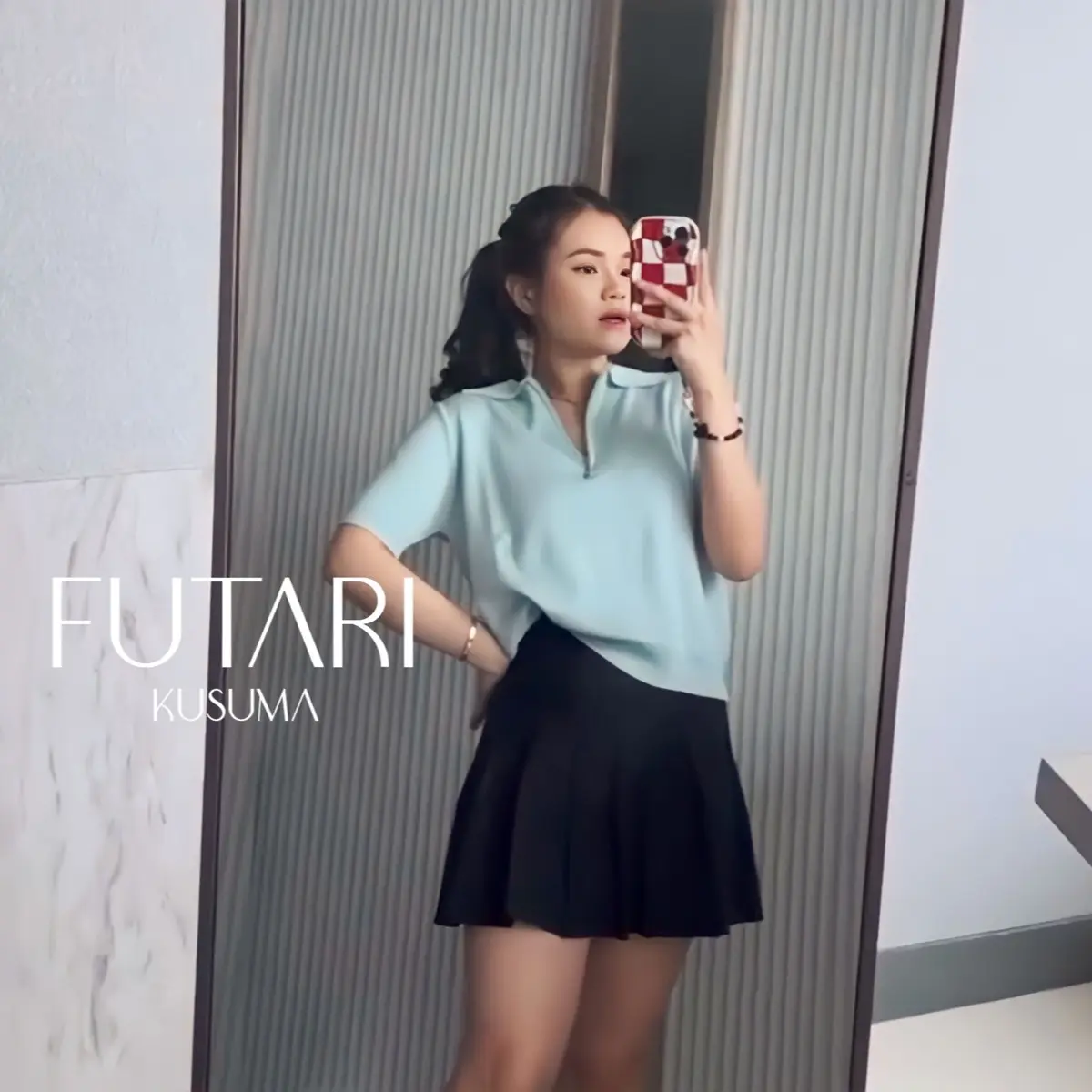 [ FUTARI KUSUMA CHOICE ] Top Valinda Zipper Polo