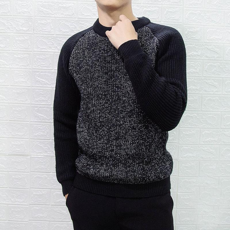 Áo len nam cổ tròn dệt len hạt gạo thân tiêu dày dặn - MENSHOP Menswear Cotton