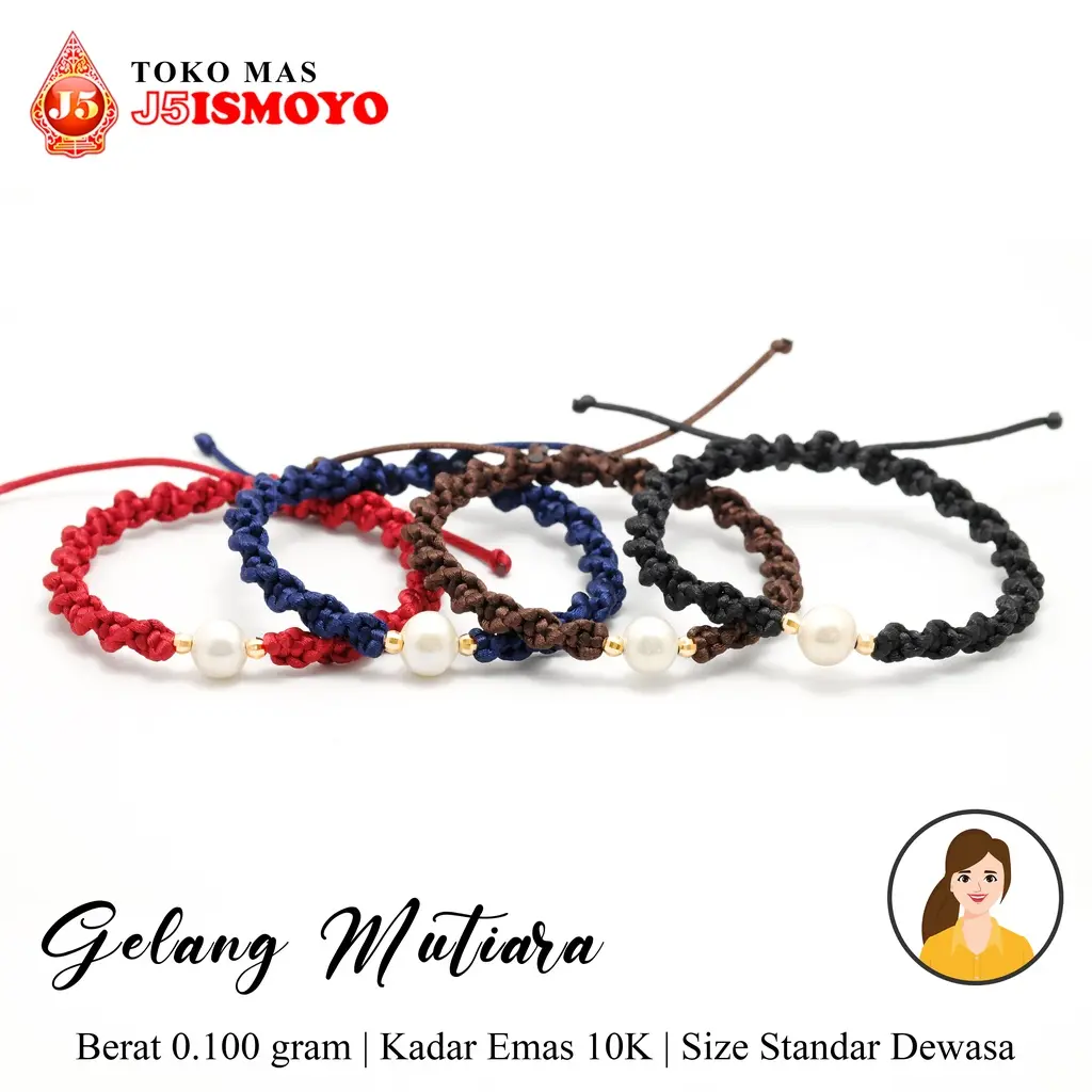 Gelang Emas Tali Mutiara Michi Seaworld J5 Ismoyo