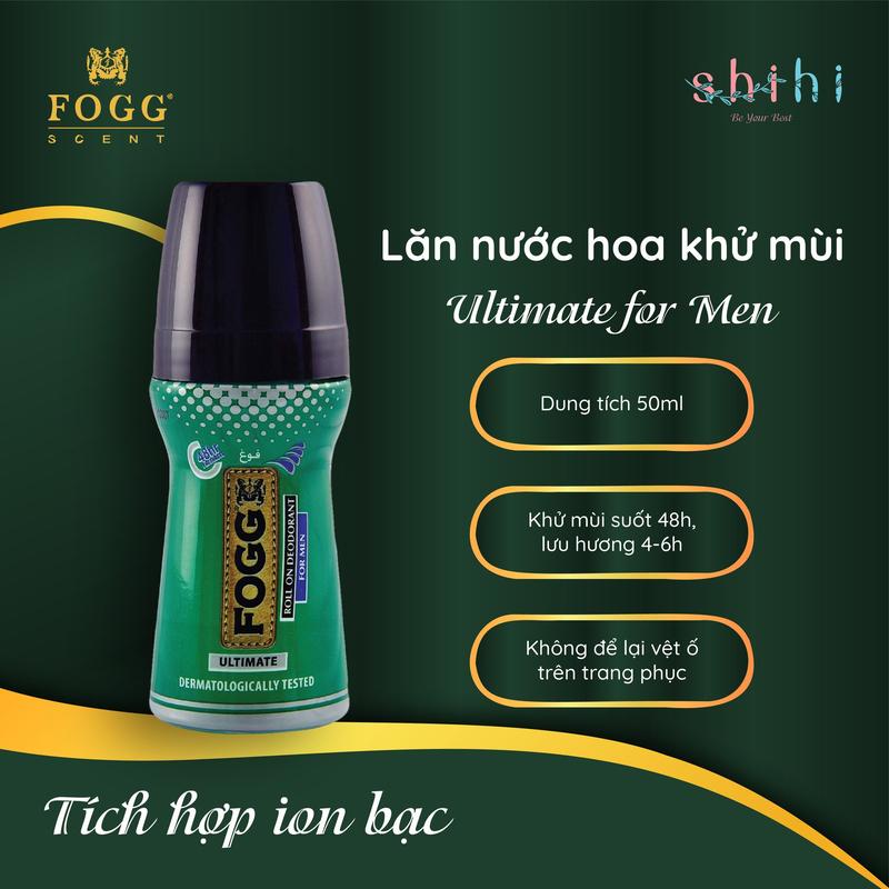 Lăn khử mùi nước hoa FOGG ROLL ON nam/ nữ, đa dạng mùi hương, 50ML, nhập khẩu chính hãng Dubai 1