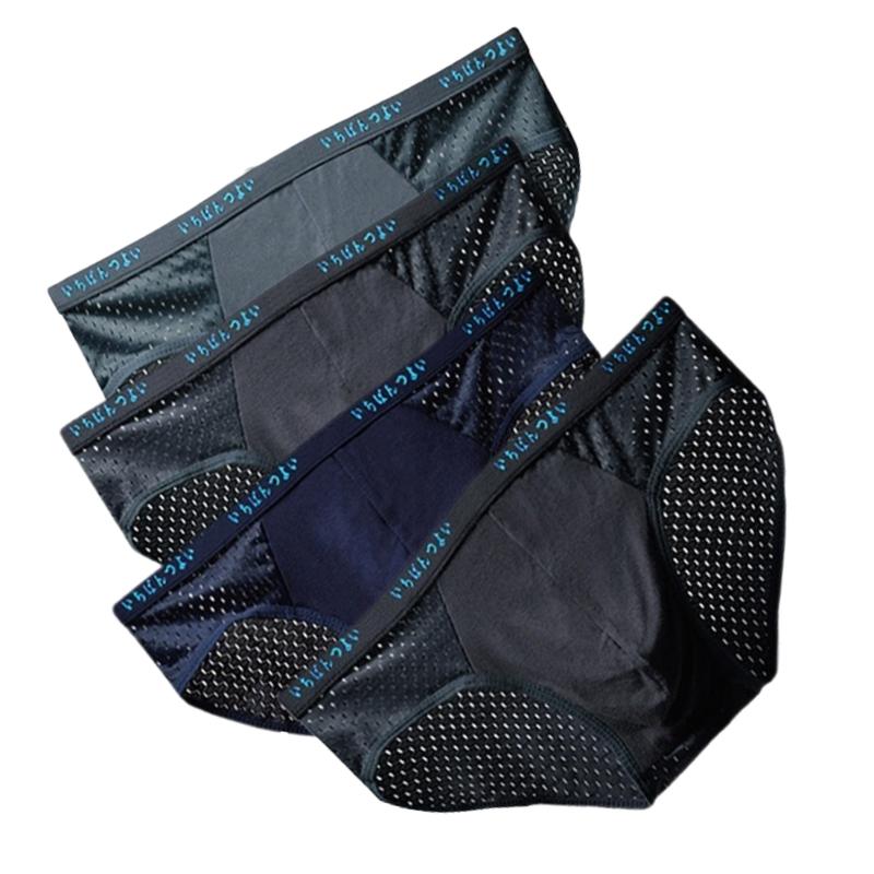 Set 4 quần lót nam thông hơi, quần sịp chéo đùi Quần Boxer có size lớn Menswear