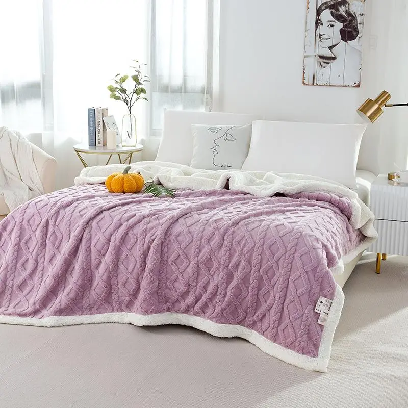 Autumn Homeware Bed Blanket, 1 Count 500GSM Fleece Soft Throw Blanket, Soft Comfortable Throw Blanket for Home Office, Durable Bedroom Decor, House Accessories, Christmas Gifts 6
