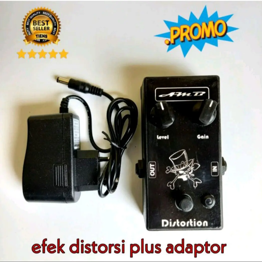 Efek gitar delay & distorsi plus adaptor bergaransi