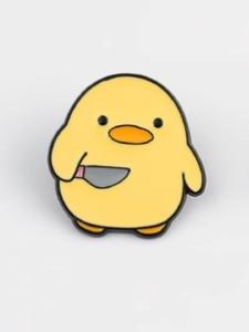 Broche de Diseño de Pato de Dibujos Animados y Cuchillo, Broche de Moda para Fiesta, Decoración Diaria de Ropa, Broche Exquisito y Combinable con Todo para Regalo de Cumpleaños