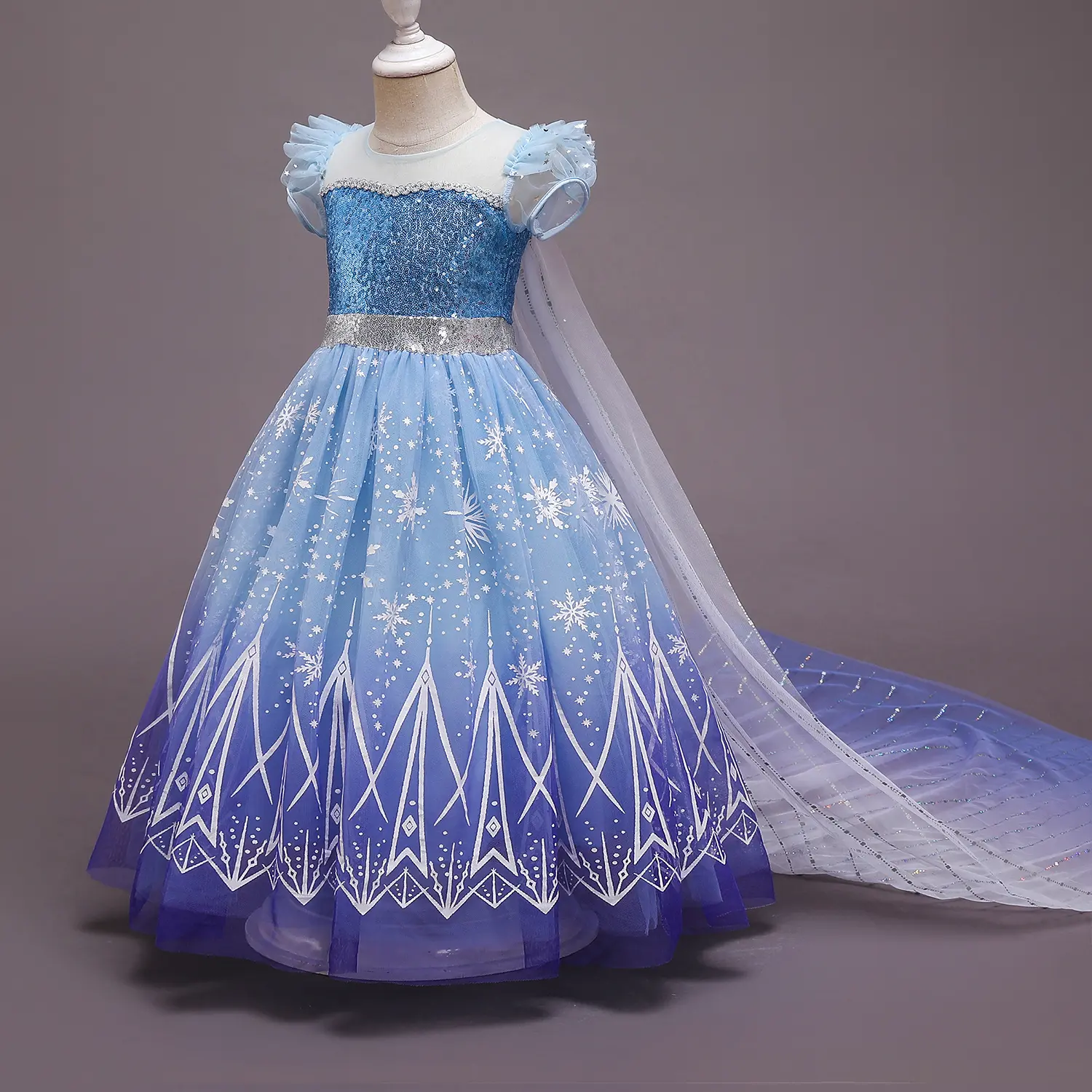 KL READY STOCK Princess Dress Costume kids Girls Sequined Dresses for Party Holiday