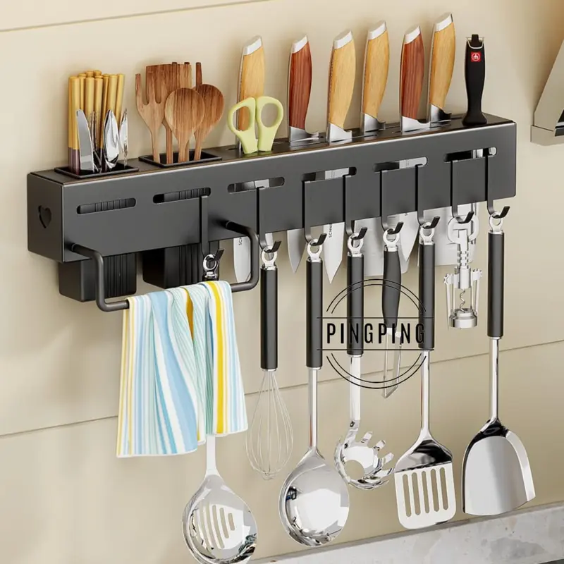 PINGPING - Rak Dapur Gantung Stainless / Rak Pisau Gantung / Rak Sendok Garpu Gantung 1