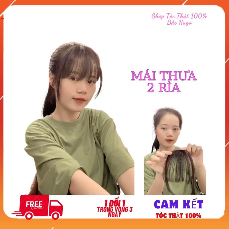 Tóc giả mái thưa, Làm Bằng Tóc Thật 100% Dệt Tay - Tóc Mái Giả Thưa Tóc Thật Hàn Quốc 0