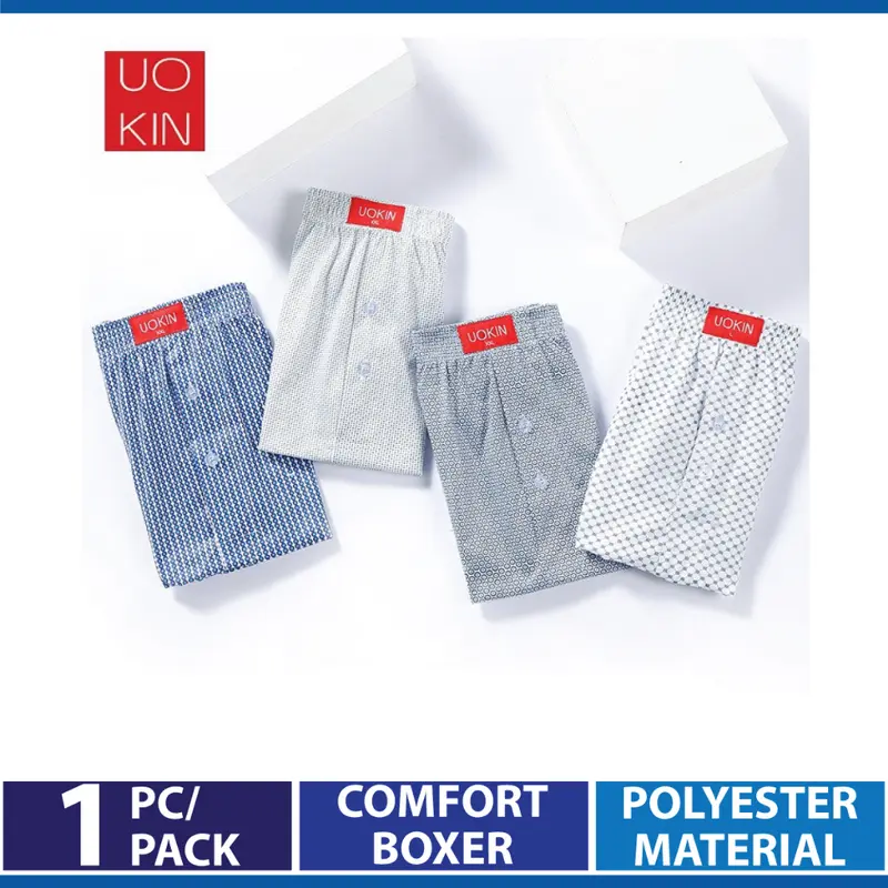 Đồ Lót Boxer Nam, Gildan X uokin, Quần Ngắn Thoáng Khí Và Thoải Mái, Nút Phía Trước, Giá Rẻ, Thích Hợp Cho Nam 0