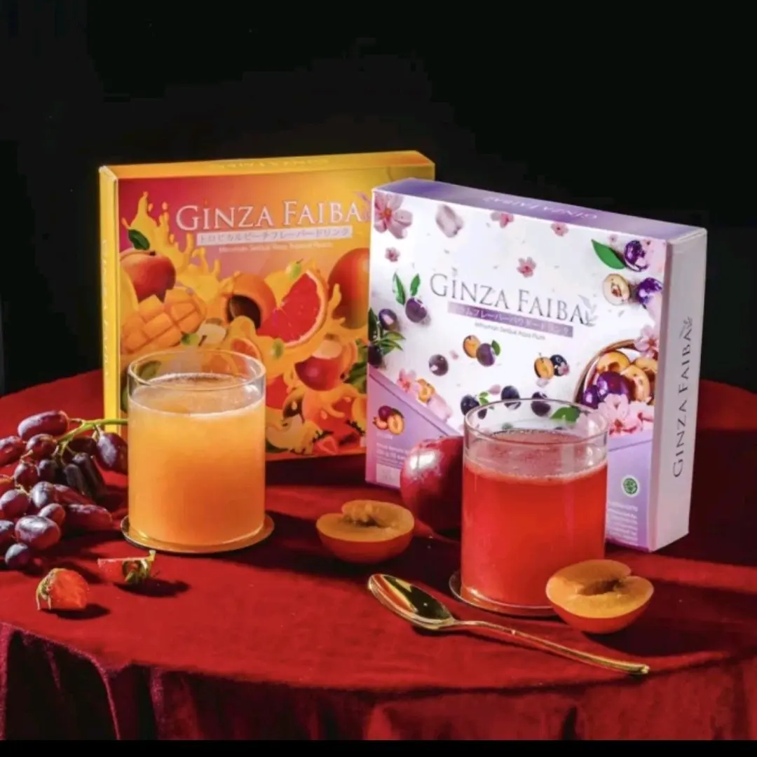 Minuman serbuk rasa PLUM & Peach. 1box isi 15 saset