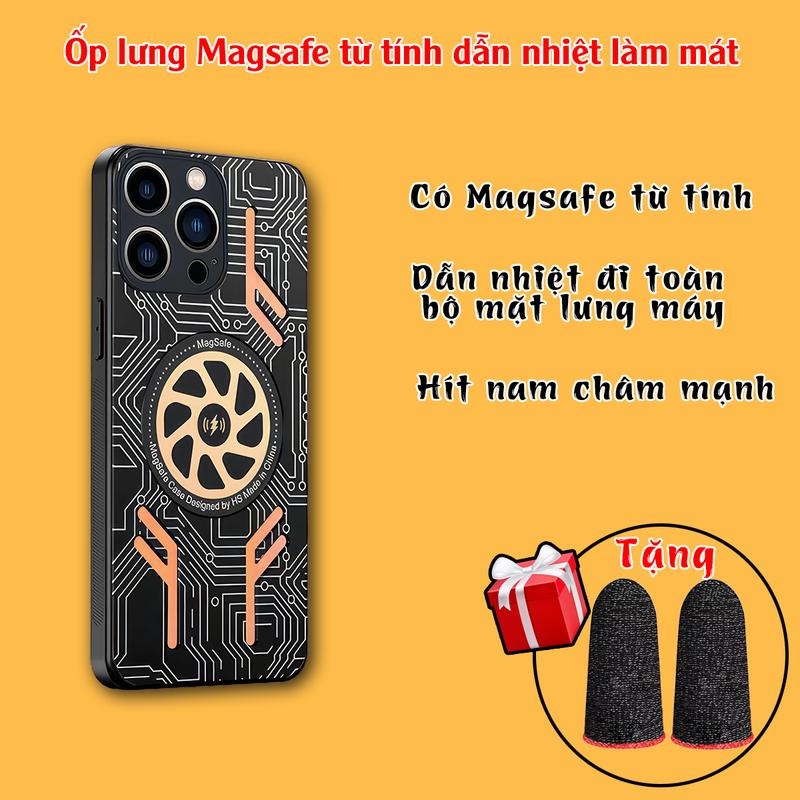 Ốp lưng tản nhiệt từ tính cho điện thoại iPhone 11 12 13 14 15 Pro Promax - Ốp tản nhiệt magsafe cho iP 11 - 14 series