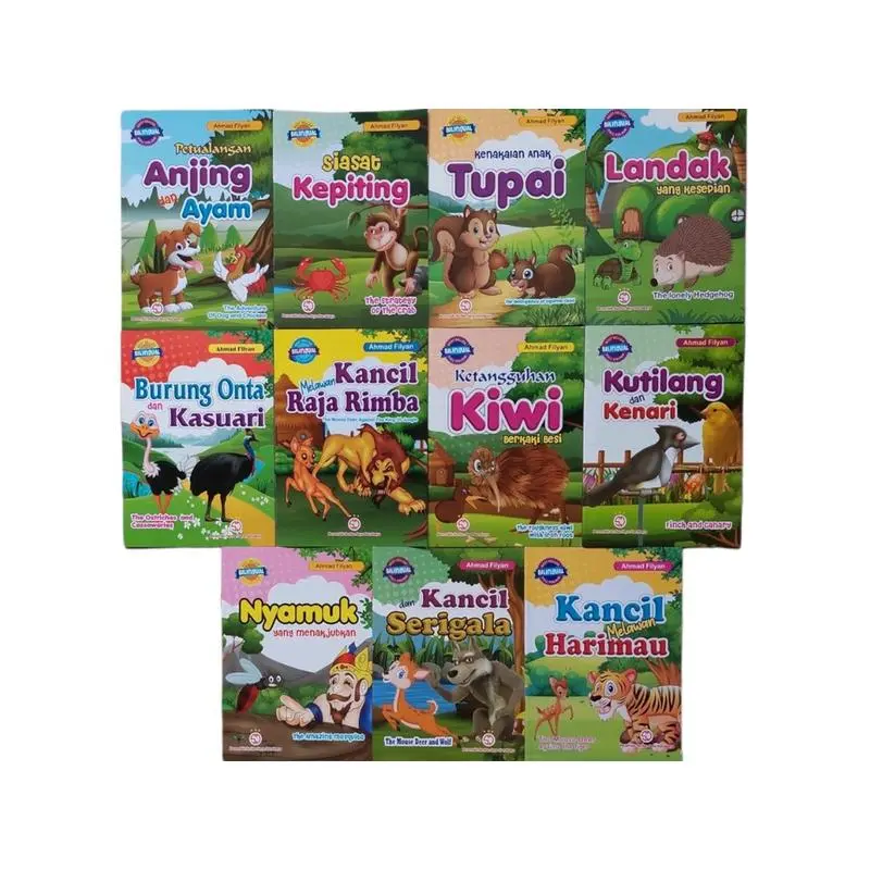 Paket isi 10 Buku Dongeng Fabel Bilingual Cerita Anak Hewan Kancil Serba jaya Books