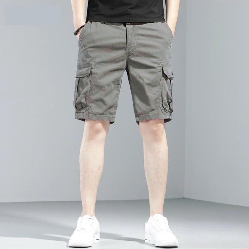 Quần short kaki nam túi hộp màu xám wash nhạt kiểu thể thao lửng KK002 form chuẩn Sport