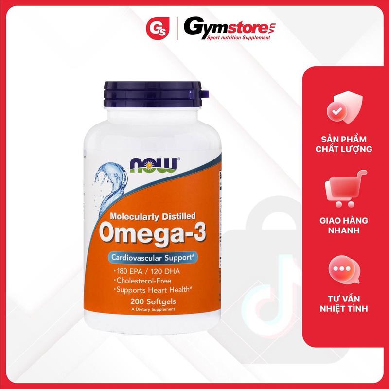 Viên uống dầu cá Now Omega-3 1000mg Fish Oil bổ sung EPA DHA - | Made in USA | GYMSTORE